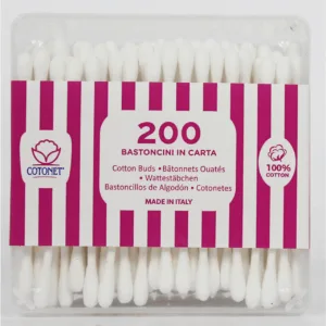 COTONET PULIORECCHIE COTONE FIOC CARTA 200 PZ. BIODEGRADABILE IN SCATOLA