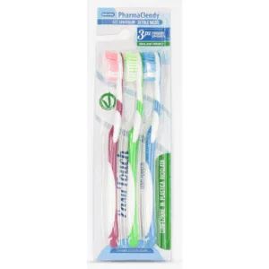 CLENDY PHARMA SET SPAZZOLINO DENTI SETOLE MEDIE 3 PEZZI