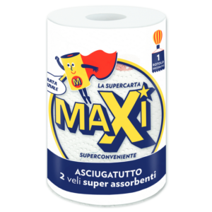 MAXI ASCIUGATUTTO 1 ROTOLO DECORATO 2 VELI 135 STRAPPI SUPER ASSORBENTI