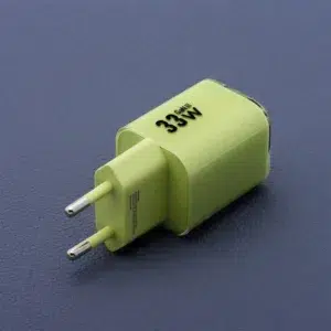 Pack caricabatterie da muro 2 porte USB-A e USB-C 33W green Forcell F-Energy Crystal VT-41 cavo type-c PD QC4.0 tecnologia GaN3