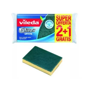 Spugna Fibra Verde Glitzi Crystal pz.2+1 Vileda